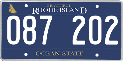 RI license plate 087202