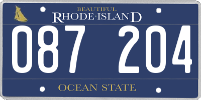 RI license plate 087204