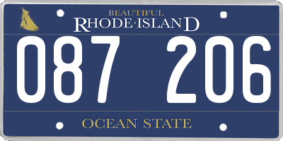 RI license plate 087206