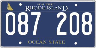 RI license plate 087208