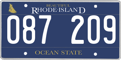 RI license plate 087209
