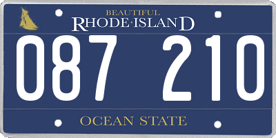 RI license plate 087210
