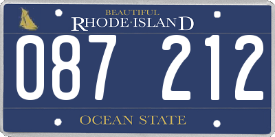 RI license plate 087212