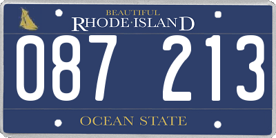 RI license plate 087213