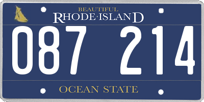 RI license plate 087214