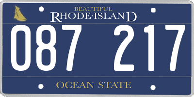RI license plate 087217