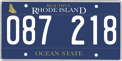 RI license plate 087218