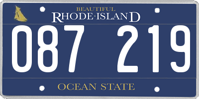 RI license plate 087219
