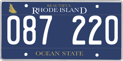 RI license plate 087220