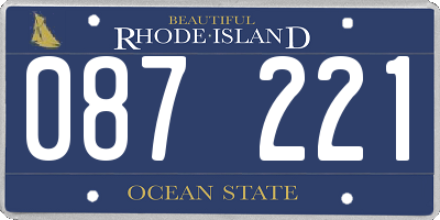 RI license plate 087221