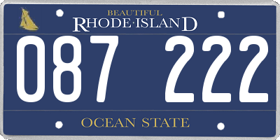 RI license plate 087222