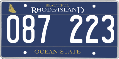RI license plate 087223