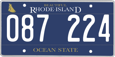 RI license plate 087224