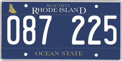 RI license plate 087225