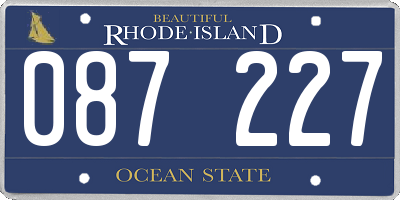 RI license plate 087227