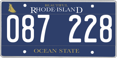 RI license plate 087228