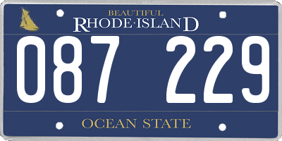 RI license plate 087229
