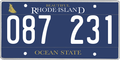 RI license plate 087231