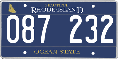 RI license plate 087232