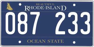 RI license plate 087233