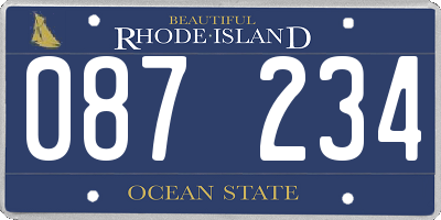 RI license plate 087234