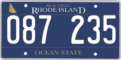 RI license plate 087235
