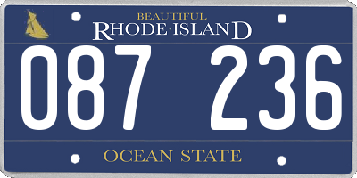 RI license plate 087236