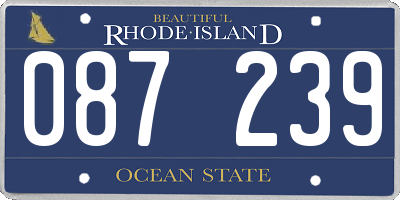 RI license plate 087239