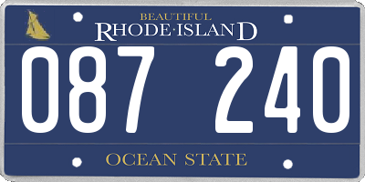 RI license plate 087240