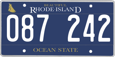 RI license plate 087242