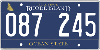 RI license plate 087245