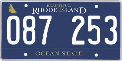 RI license plate 087253