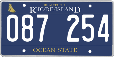 RI license plate 087254