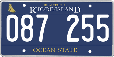 RI license plate 087255