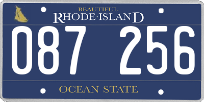 RI license plate 087256
