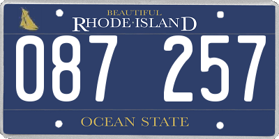 RI license plate 087257