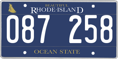 RI license plate 087258