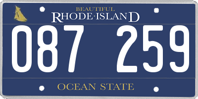 RI license plate 087259