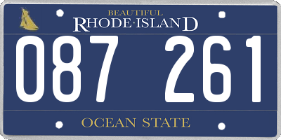 RI license plate 087261