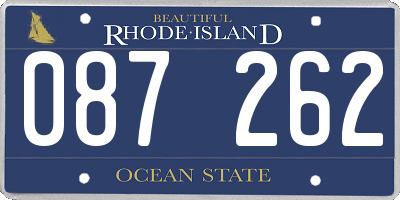 RI license plate 087262