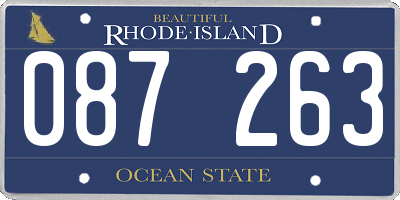 RI license plate 087263