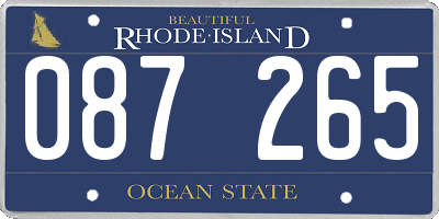 RI license plate 087265