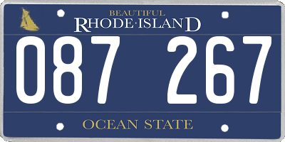RI license plate 087267