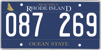 RI license plate 087269