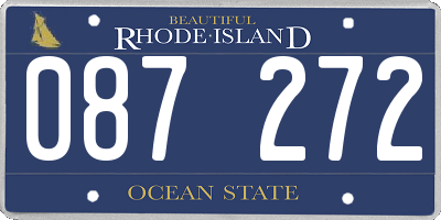 RI license plate 087272