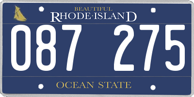 RI license plate 087275