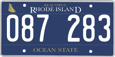 RI license plate 087283