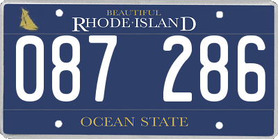 RI license plate 087286