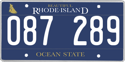 RI license plate 087289
