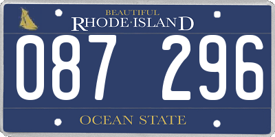 RI license plate 087296